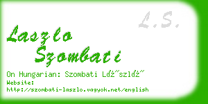 laszlo szombati business card